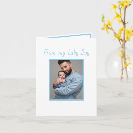 初めての父の日息子折り紙グリーティング カード (黄色い花)