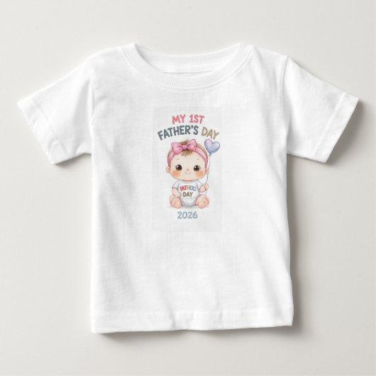初めての父の日 ベビー服 - 初めての父の日 ベビーTシャツ (正面)