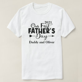 初めての父の日 メンズ ホワイト Tシャツ