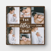 初めての父の日　６つの木の写真コラージュ フォトプラーク (正面)