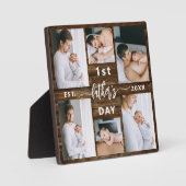 初めての父の日　６つの木の写真コラージュ フォトプラーク (正面)