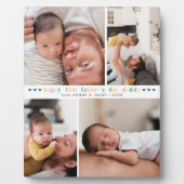 初めての父の日 | 4枚の写真 コラージュ プレート フォトプラーク (正面)