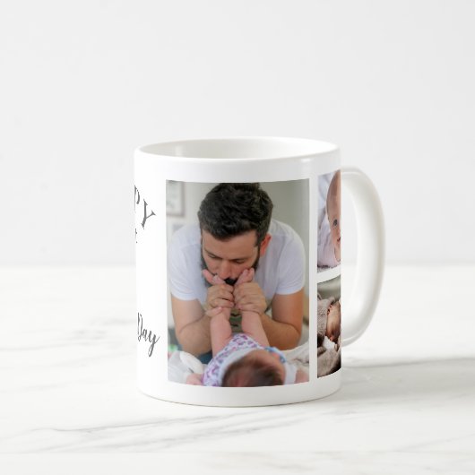 初めての父の日、5日目の写真コラージュ  コーヒーマグカップ (正面右)