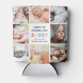 初めての父の日 Daddy | フォト コラージュ 缶クーラー (正面)