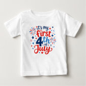 初めての独立記念日ベビー服 ベビーTシャツ (正面)