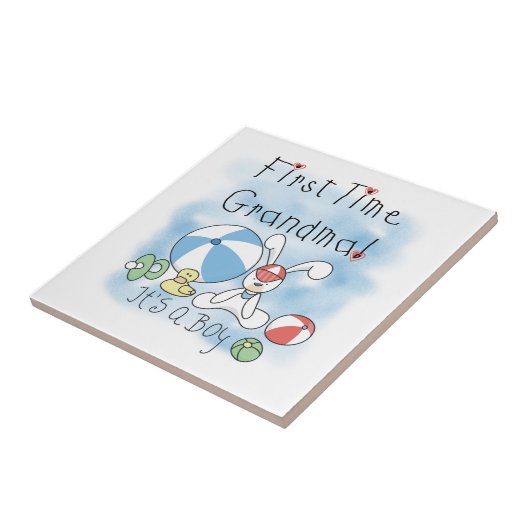 . .初めての男の子のおばあちゃん タイル (側面)