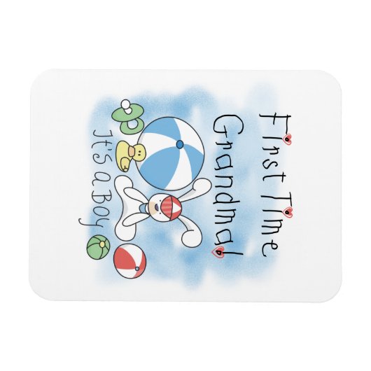 . .初めての男の子のおばあちゃん マグネット (横)