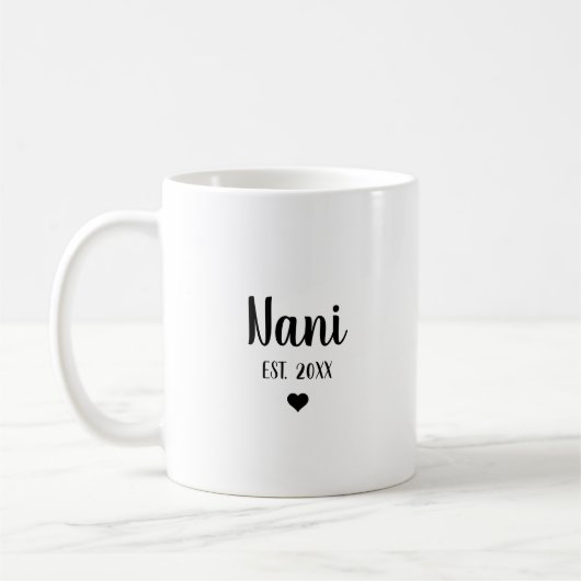 初めての祖母になるナニへの妊娠報告 コーヒーマグカップ (左)
