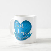 初めての祖母のマグの青 コーヒーマグカップ (正面左)