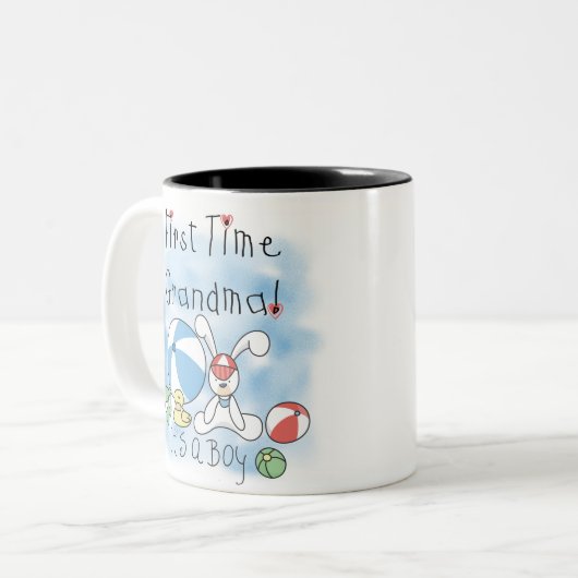 初めての祖母の男の赤ちゃん ツートーンマグカップ (正面左)