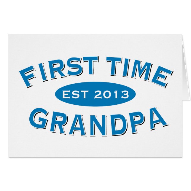 初めての祖父のカスタマイズ可能なカード (正面横)