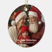 初めての祖父母としてのクリスマスフォトオーナメント セラミックオーナメント (左)