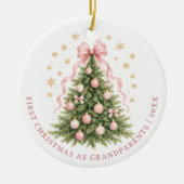 初めての祖父母としてのクリスマス セラミックオーナメント (正面)