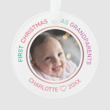 初めての祖父母としてのクリスマス 2枚の写真 モダン