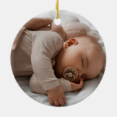 初めての祖父母のクリスマス フォトフレーム ワイヤー セラミックオーナメント (裏面)