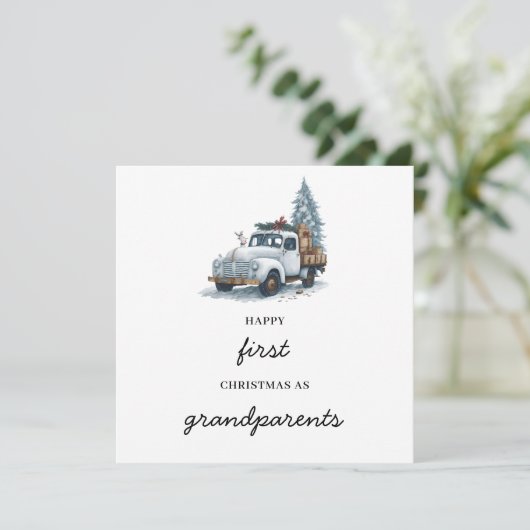 初めての祖父母クリスマスホリデーカード シーズンカード (スタンド正面)