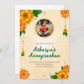 初めての米給餌式にアンナプラシャンを招待 招待状 (正面/裏面)