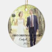 初めての結婚クリスマスフォト セラミックオーナメント (左)
