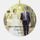 初めての結婚クリスマスフォト セラミックオーナメント (裏面)