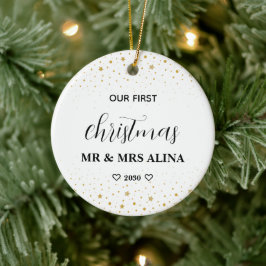 初めての結婚クリスマス オリジナルグッズ セラミックオーナメント
