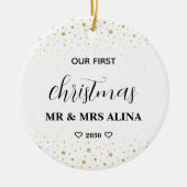 初めての結婚クリスマス オリジナルグッズ セラミックオーナメント (正面)