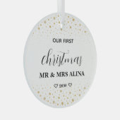 初めての結婚クリスマス オリジナルデザイン ガラスオーナメント (正面右)