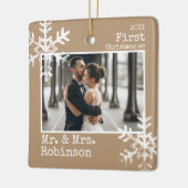 初めての結婚クリスマス 写真 セラミックオーナメント (左)