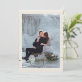 初めての結婚クリスマス 新婚フォト クリーム色 シーズンカード (スタンド正面)