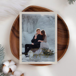 初めての結婚クリスマス 新婚フォト クリーム色 シーズンカード