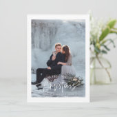 初めての結婚クリスマス 新婚 写真 白 シーズンカード (スタンド正面)