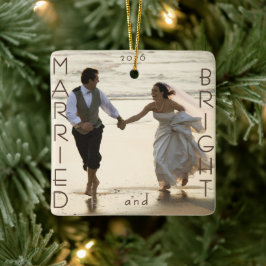初めての結婚後のクリスマスフォトの思い出 セラミックオーナメント