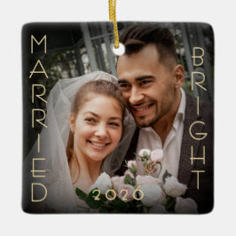初めての結婚後のクリスマスフォトキーペス セラミックオーナメント