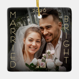 初めての結婚後のクリスマスフォトキーペス セラミックオーナメント