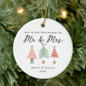 初めての結婚後のクリスマス カップル名入り セラミックオーナメント