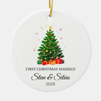初めての結婚後のクリスマス セラミックオーナメント
