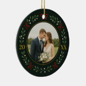 初めての結婚後のクリスマス ~ 常緑樹のリース セラミックオーナメント (右)