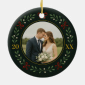 初めての結婚後のクリスマス ~ 常緑樹のリース セラミックオーナメント (裏面)