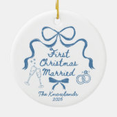 初めての結婚記念日のクリスマスオーナメント 結婚1周年 セラミックオーナメント (裏面)