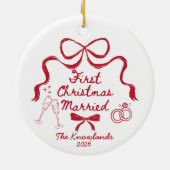 初めての結婚記念日のクリスマスオーナメント 結婚1周年 セラミックオーナメント (裏面)