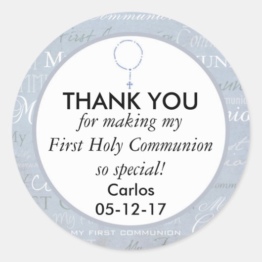 初めての聖体拝領に感謝 ラウンドシール (正面)