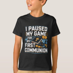 初めての聖体拝領のビデオゲームコントローラーギフト 男の子 Tシャツ