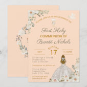 初めての聖体拝領の招待状 ボーホー・チャリス 招待状 (正面/裏面)