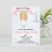 初めての聖体拝領の招待状 女の子の招待状 招待状 (スタンド正面)