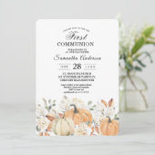 初めての聖体拝領の招待状 | 水彩のカボチャ  招待状 (スタンド正面)