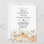 初めての聖体拝領の招待状 | 水彩のカボチャ  招待状 (正面)
