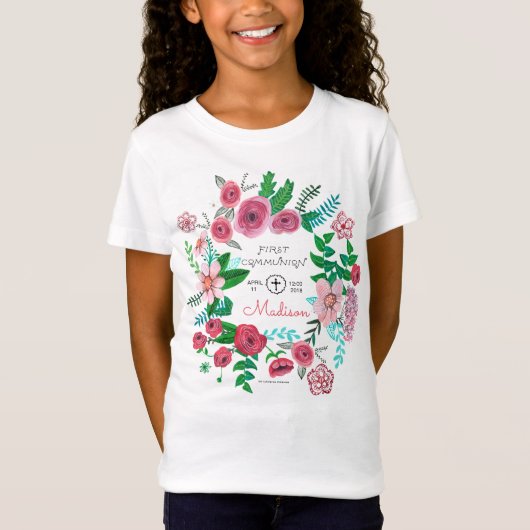 初めての聖体拝領の花の子供たち | Tシャツ (正面)