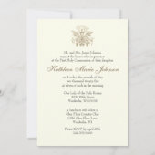 初めての聖体拝領の花の杯のホストのイエス 招待状 (裏面)