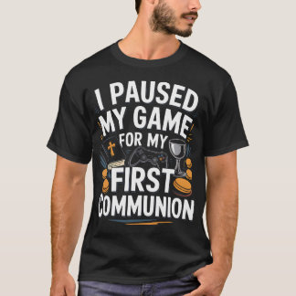 初めての聖体拝領を記念したゲーム一時停止ビデオゲーム Tシャツ