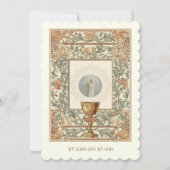 初めての聖体拝領 イエス・キリストの復活の杯と聖体 招待状 (正面)