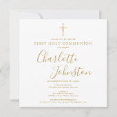 初めての聖体拝領 エレガント ゴールド シグネチャー 招待状 (正面)